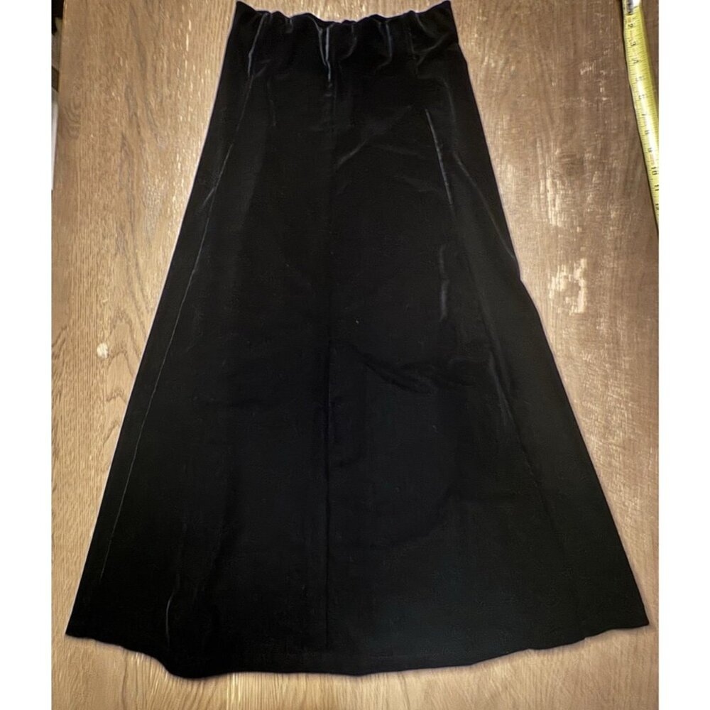 Velvet Black Maxi Skirt Size Small Dark Fairy Whimsigoth Gothic Cosplay Witchy - Picture 1 of 8